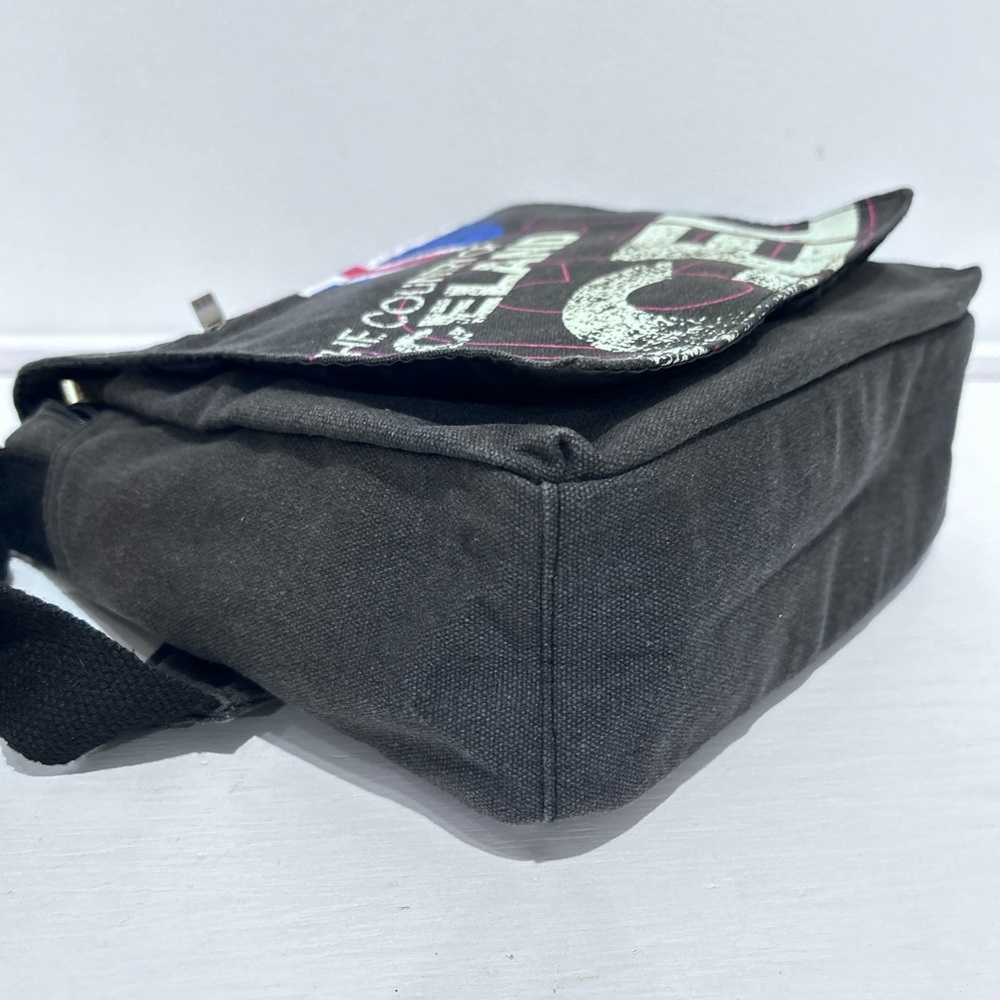 Robin Ruth Dark Gray Canvas Messenger Crossbody  Bag Pocket Zippers Snap Closure - Picture 7 of 16